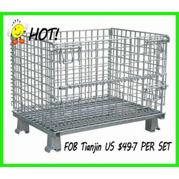 Metal forklifts stacking wire mesh container